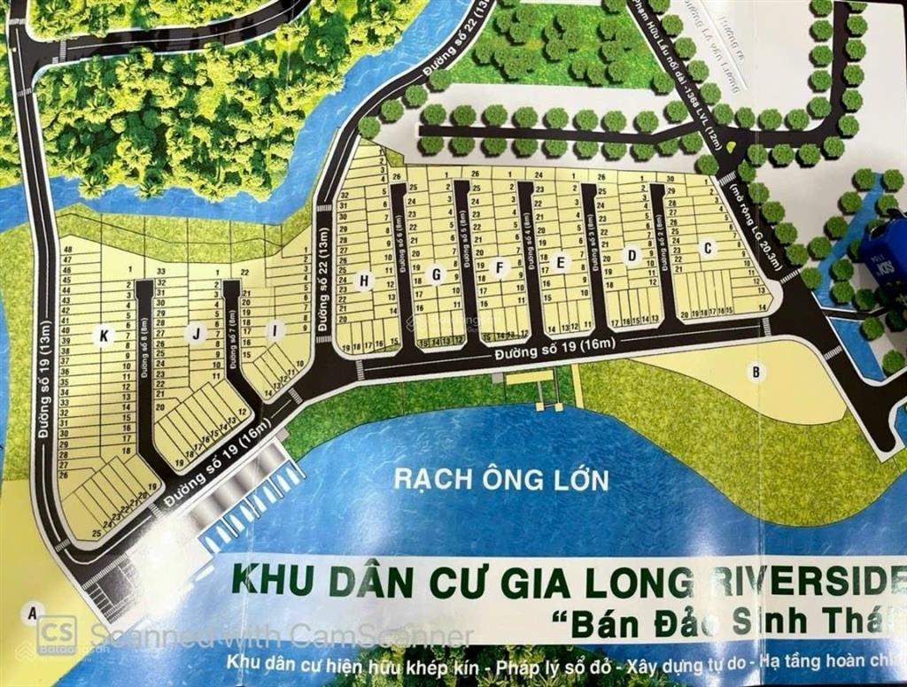 Bán đất đường 16m view sông kdc gia long phước kiển nhà bè, dt 5x18 giá 7.8 tỷ
