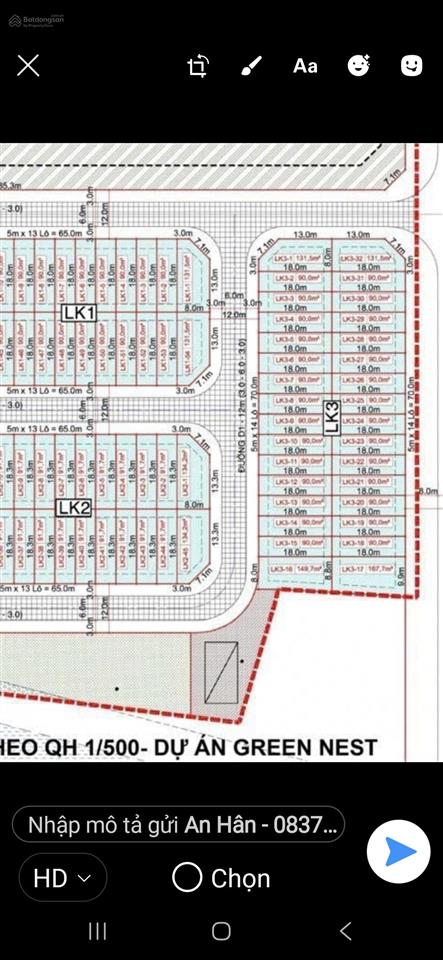 Viêu công viên 5x18.5=92m2 giá 8.2 tỷ , đường 12m