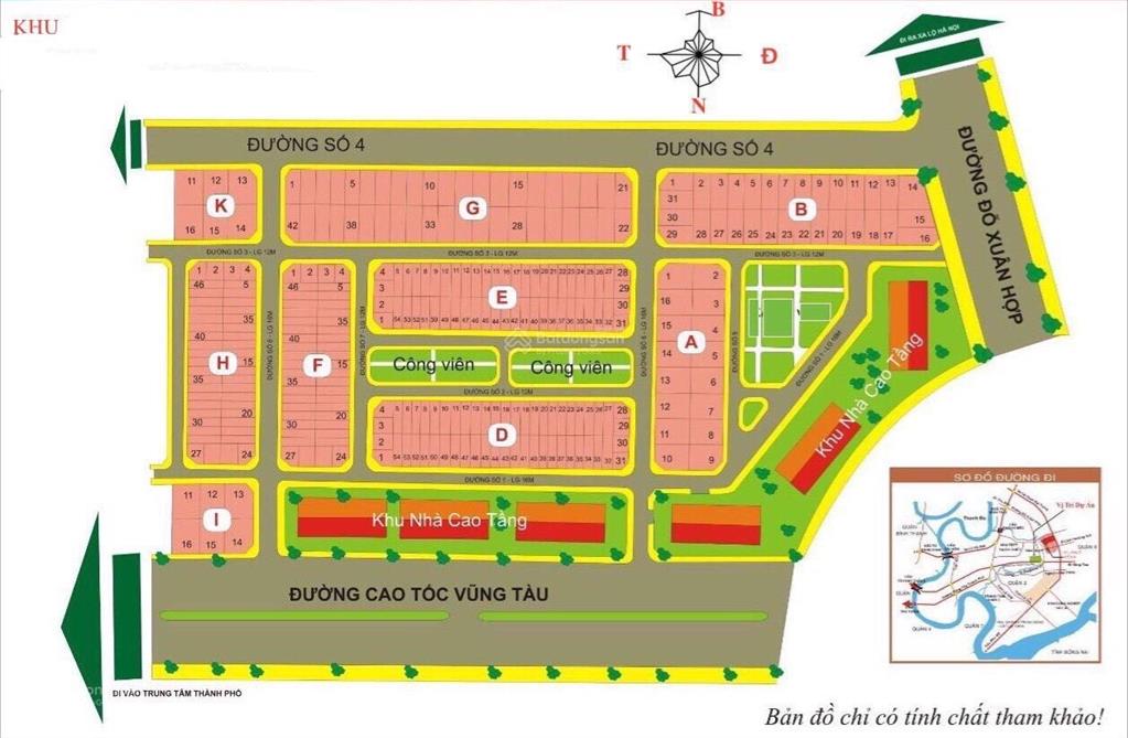 Bán đất dự án khu tái định cư nam rạch chiếc liền kề the global city