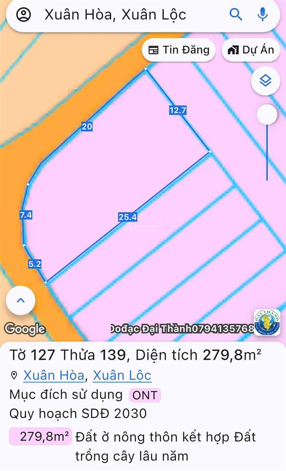 Cần bán lô đất thổ cư 2 mt tại xuân tâm, xuân lộc, đồng nai 279m² giá 790 triệu còn thương lượng