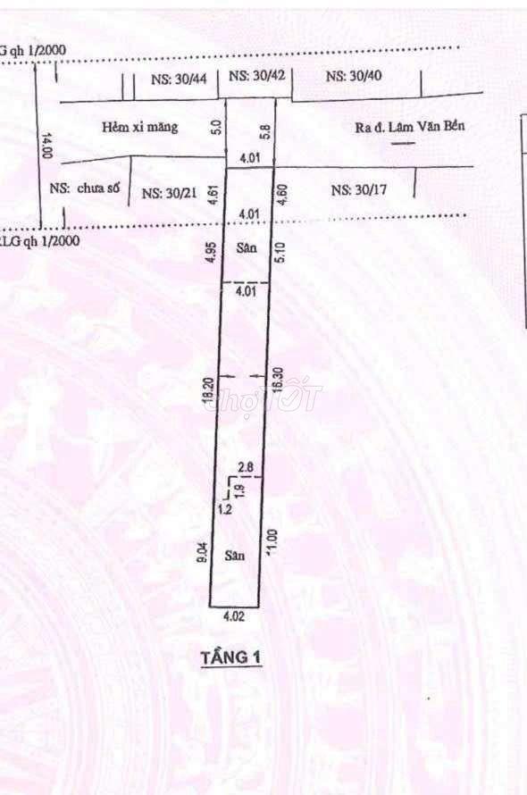 Bán nhà c4 hẻm xe hơi 30 Lâm văn Bền