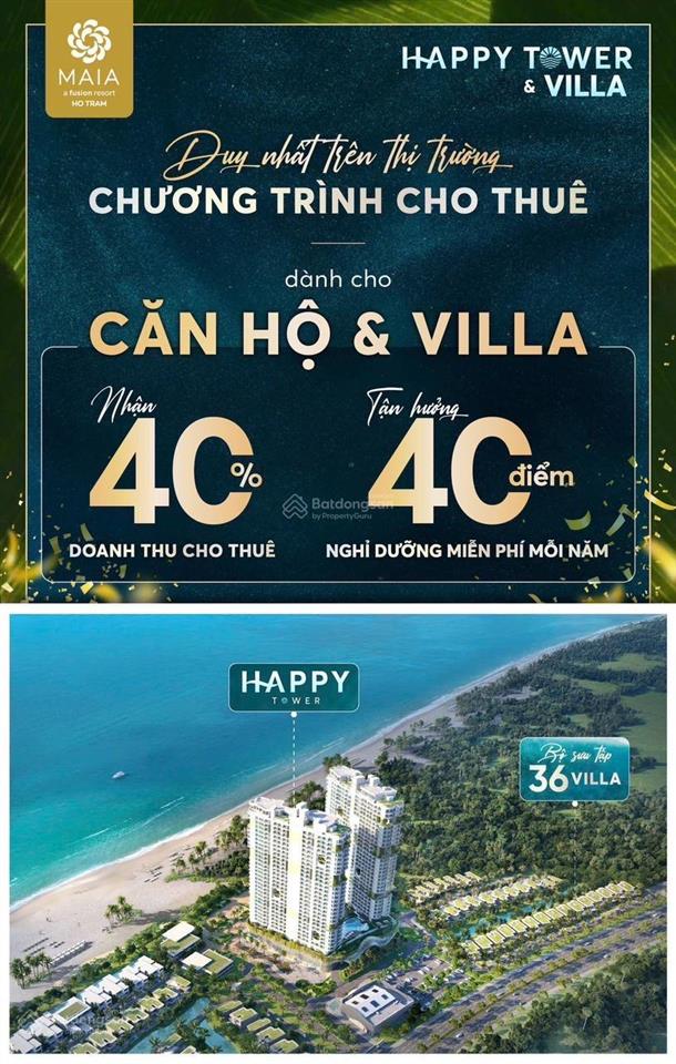 Bán căn hộ studio dự án maia hồ tràm giá chỉ 2.7 tỷ/căn view biển và hồ bơi