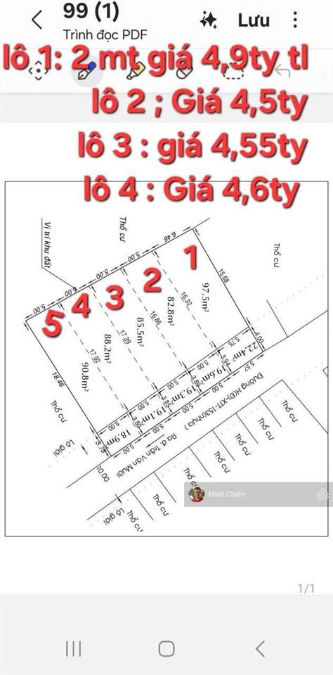 Bán lô đất tại xuân thới thượng, hóc môn, tp.hcm, giá cực chất 4,6 tỷ, 109m2