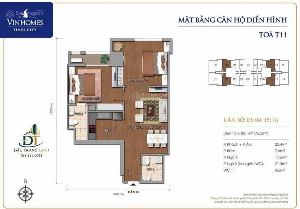 Bán căn hộ 2pn sáng 83,3m2 tại tòa vip t11 timescity tầng trung giá cực rẻ