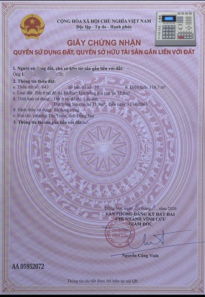 Bán sỉ và lẻ 40 lô đất sổ riêng thổ cư phường tân triều