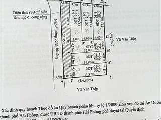Cần bán 3 lô liền đường 4m Tự Lập, Đặng Cương - Giá 1,9x tỷ