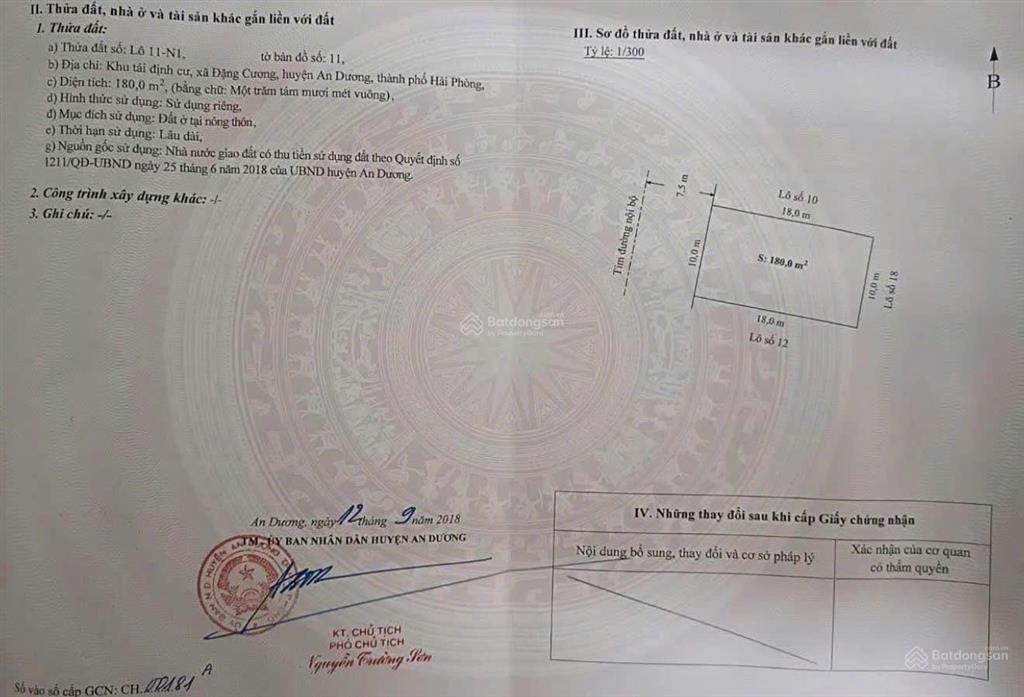 Bán đất ngang 10m trục chính tđc thành công, đặng cương, an dương  giá 4,64 tỷ