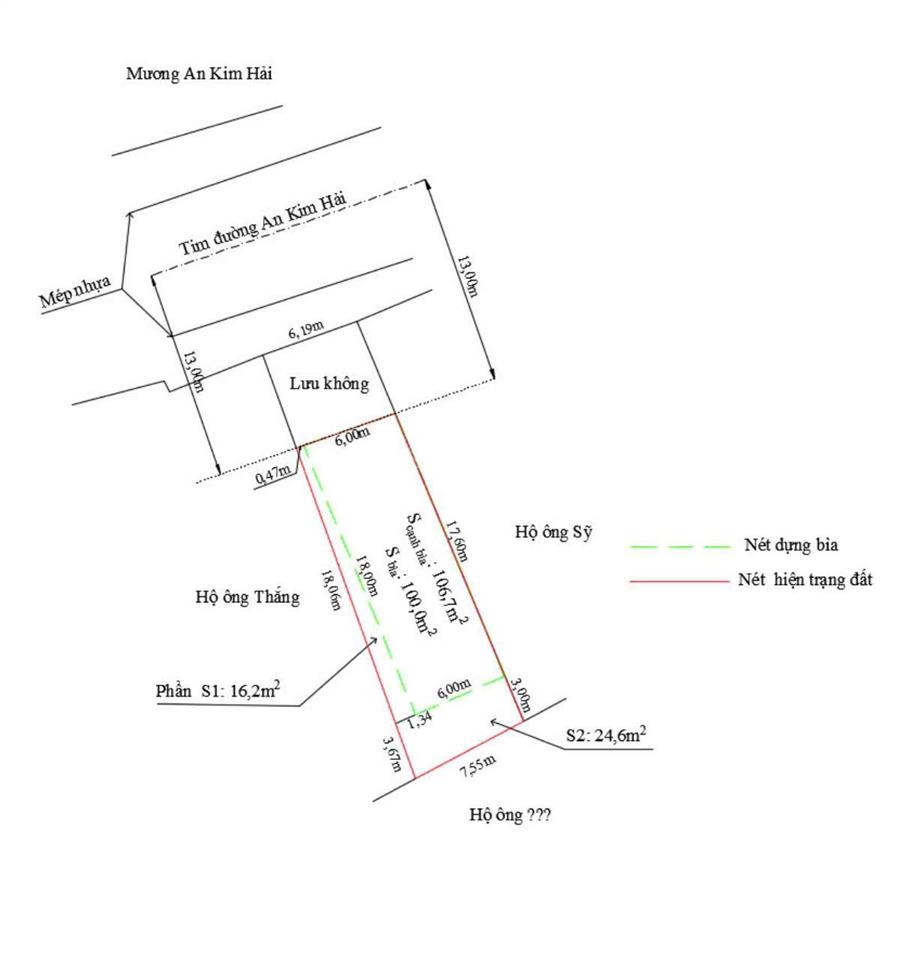 Chính chủ gửi bán 100m2 mặt mương an kim hải, đặng cương, an dương  vị trí đẹp