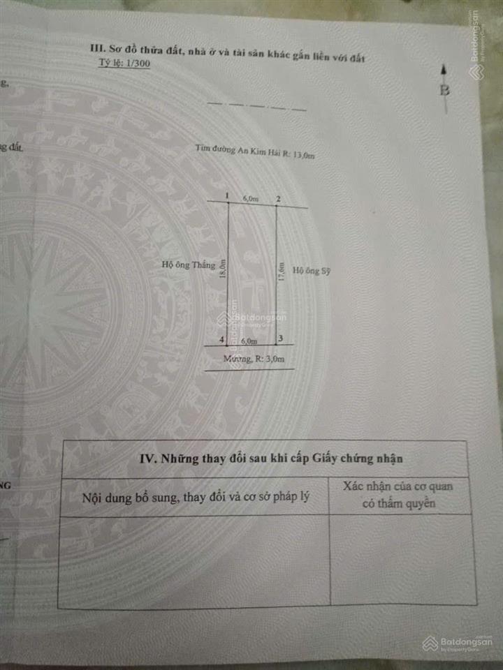 Chính chủ gửi bán 100m2 mặt mương an kim hải, đặng cương, an dương  vị trí đẹp