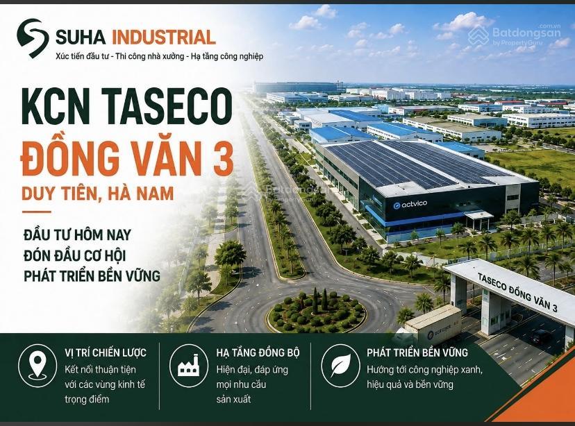 Chủ đầu tư chào bán  kcn đồng văn iii, thị xã duy tiên  hà nam. diện tích 1ha, giá 2,68tr/m2