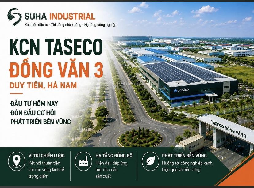 Cho thuê xưởng 1.500 m2 tại kcn đồng văn 3, giá chỉ 101.595đ/m2/ tháng