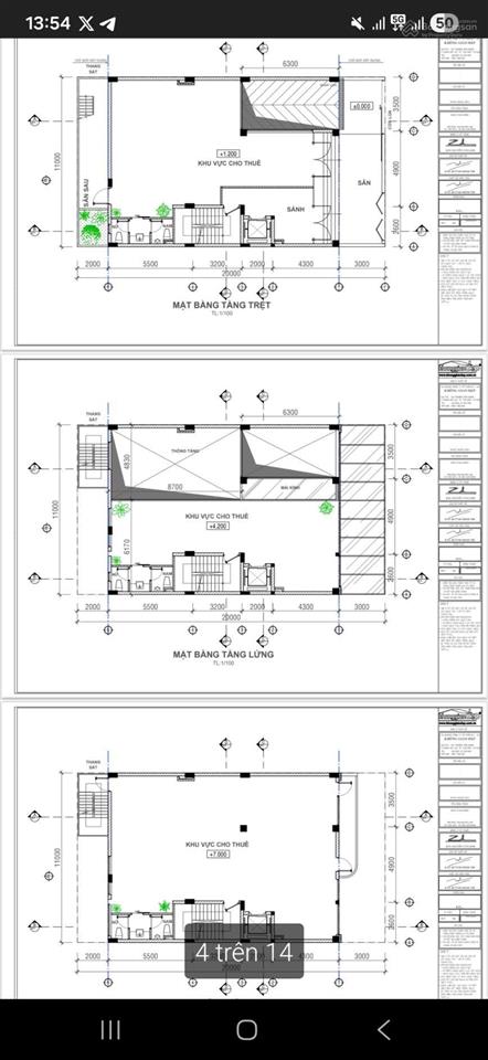 Cho thuê văn phòng mt đường tạ hiện, dt 11x20m, hầm  7 tầng sàn trống.  quân 0901 380 ***