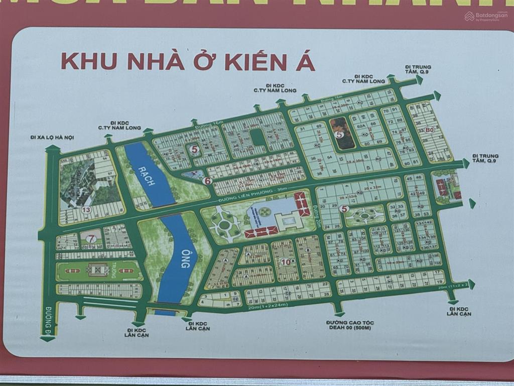 Chủ gửi bán nền biệt thự góc 2 mặt tiền kdc kiến á  15x19m. sổ hồng.giá 35,5 tỷ.quân 0901 380 ***