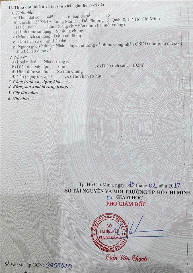 Bán nhà sổ hồng riêng 1 trệt 2 lầu số 23/55/1 phố mai hắc đế, quận 8, dt 42m2