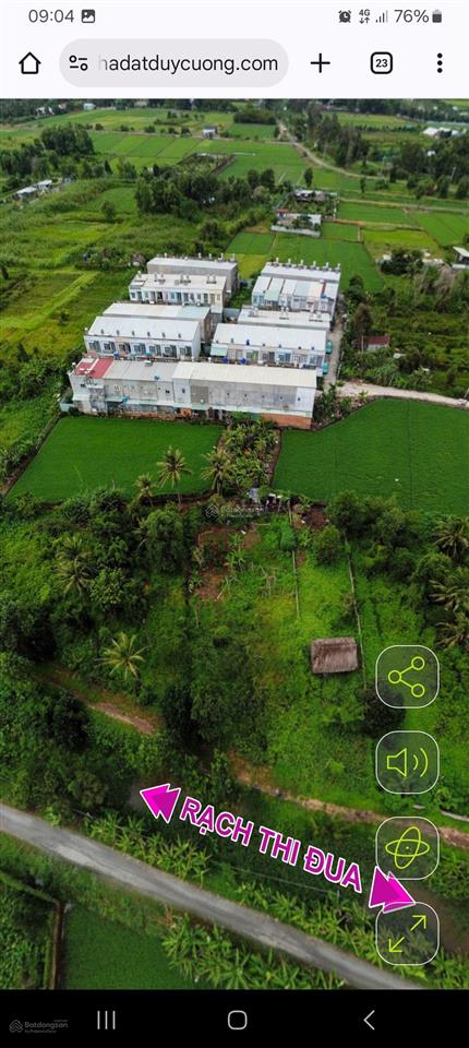 Cần bán gấp lô đất nông nghiệp 500m2 (13.3x36m) mặt tiền rạch thi đua quy hoạch trong khu dân cư