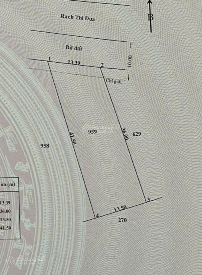 Cần bán gấp lô đất nông nghiệp 500m2 (13.3x36m) mặt tiền rạch thi đua quy hoạch trong khu dân cư