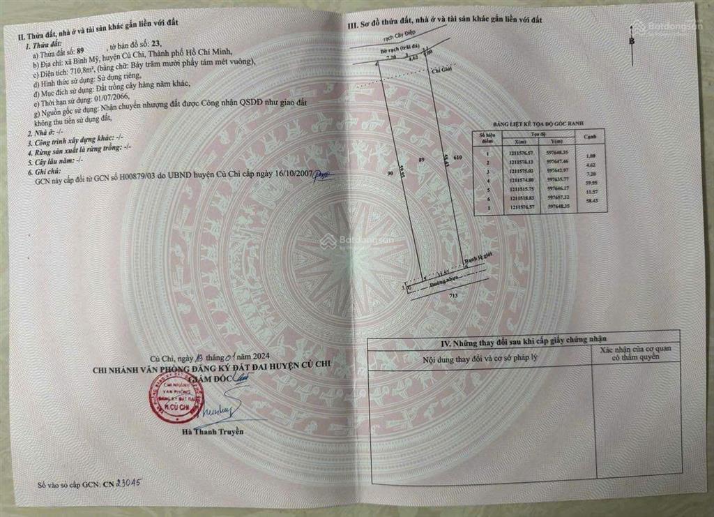 Bán lô đất 2 mặt tiền rạch cây điệp 1 sẹc ngắn hà duy phiên, 5,5 tỷ, 710m2 lên được thổ cư