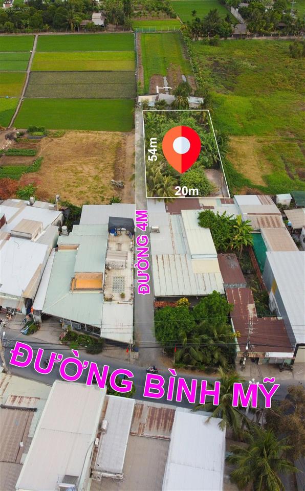 Bán gấp lô đất vườn 1100m2 dt 54m x 20m có thể đăng ký lên thổ cư 206m gần cầu rạch tra