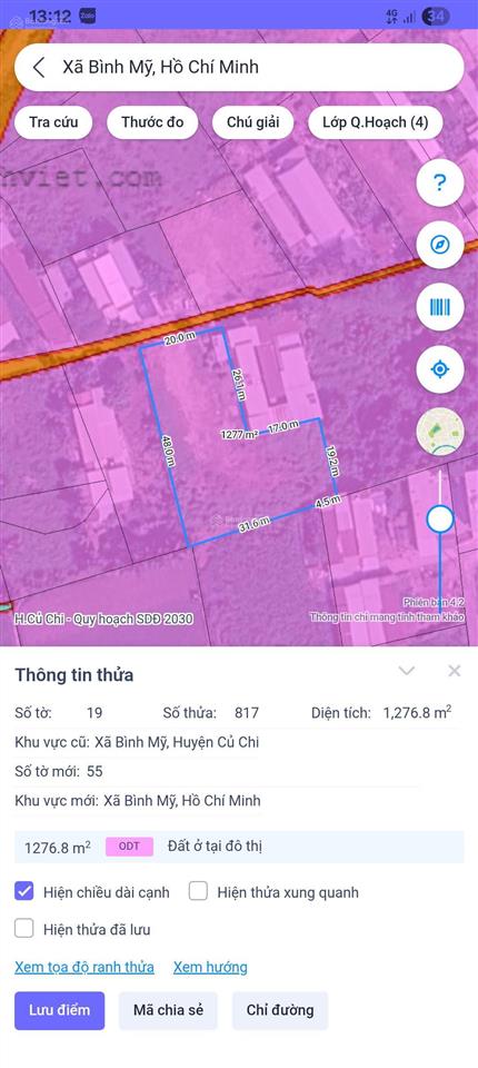 Bán đất 1277m2 có 200m2 thổ cư mặt tiền đường nhựa 177 bình mỹ củ chi. đường nhựa thông xe tải