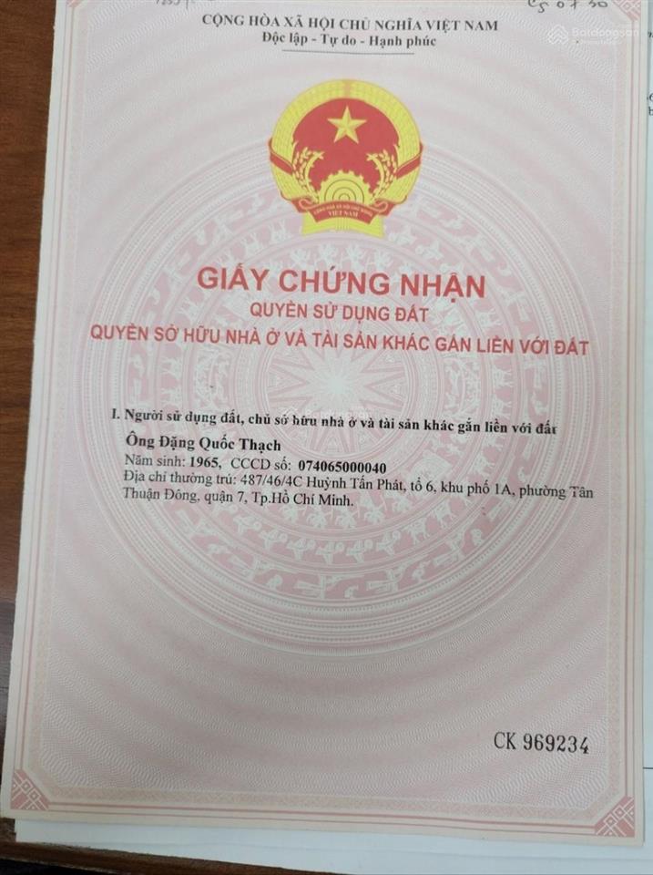 Bán đất sổ đỏ cá nhân tại cát lái.quận 2.sát cụm trường học các cấp. dt 5x20m(100m2) giá 72 tr/m2.