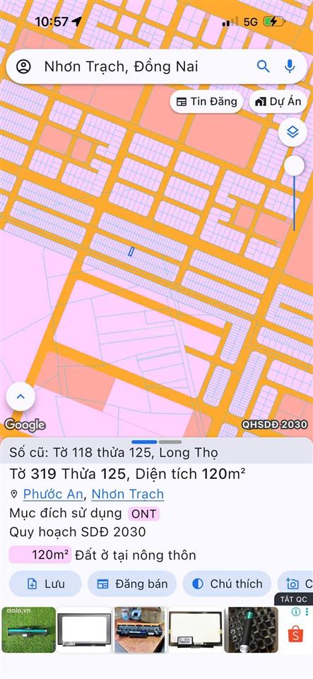 Chủ kẹt tiền gửi bán gấp nền dự án hud xã phước an, diện tích 120m2, giá chỉ 1ty650tr