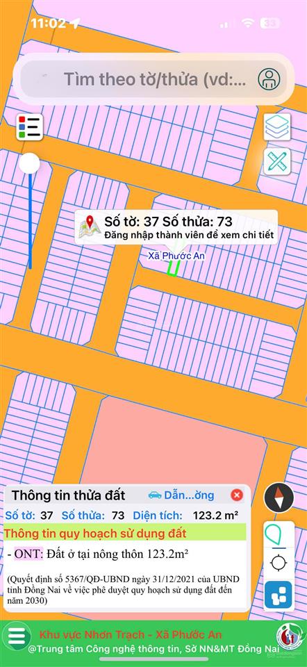 Chủ gửi bán gấp nền dự án xây dựng hà nội xã phước an, 123m2, giá bán gấp chỉ 1,5 tỷ