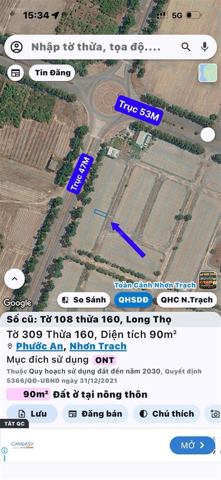 Chính chủ kẹt tiền cần bán gấp nền dự án hud, diện tích 90m2, giá chỉ 1 tỷ 1