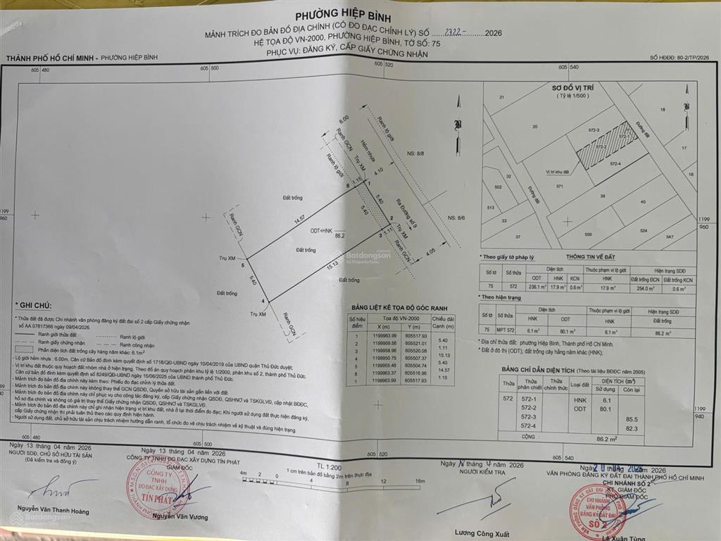 Giá tốt 7.3 tỷ  đất đường 9 sát vạn phúc ngang 5.5m thương lượng sâu