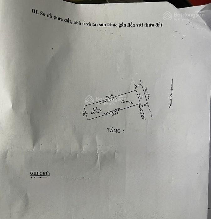 Hiếm quá rẻ chỉ 78tr/m2  p. 15 tân bình  bán lô đất 64m2 (4mx16m)  hẻm xe hơi  cống lỡ