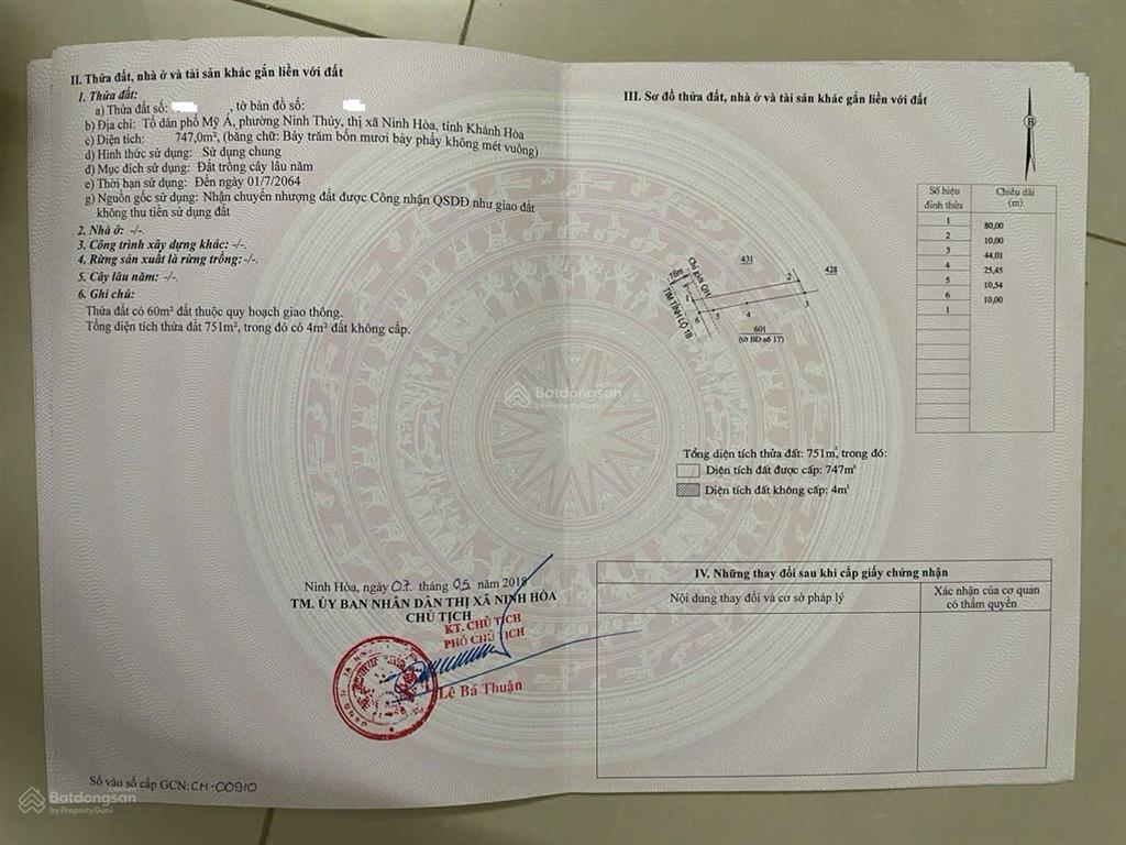 Cần bán đất mặt tiền đường lê hồng phongphường đông ninh hòa (thị xã ninh hòa cũ), tỉnh khánh hòa