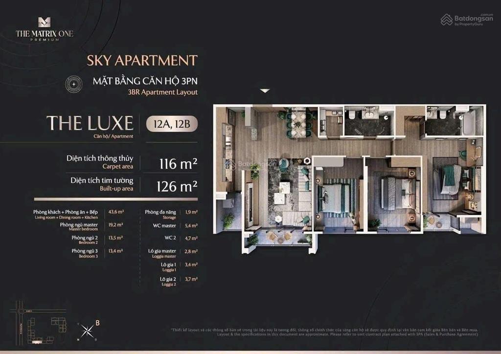 Chính chủ cần bán căn hộ 3 phòng ngủ 116m2 ban công đông nam giá tốt nhất thị trường