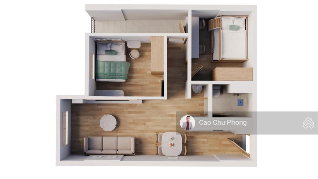 Tư vấn căn hộ 54m, 2 phòng ngủ, 1wc, 1 ban công tòa ct1a tại dự án kho 3 lạc viên hải phòng
