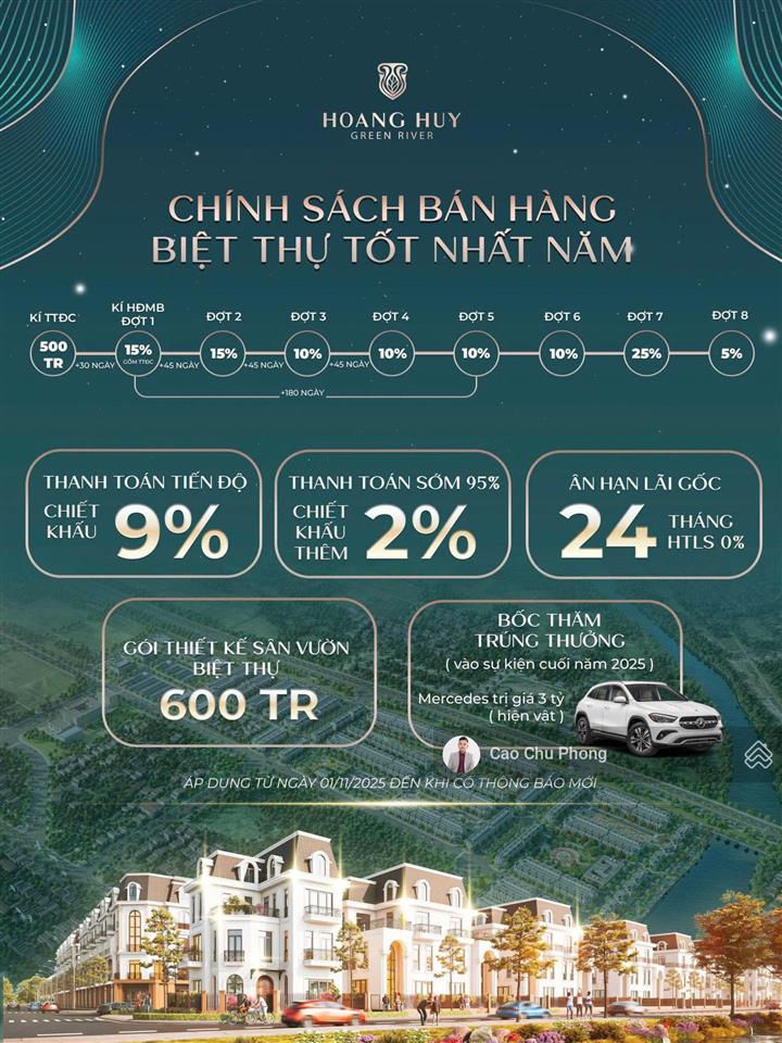 Quỹ căn biệt thự hoàng huy green river thuỷ nguyên  vị trí đẹp nhất  giá tốt nhất thị trường