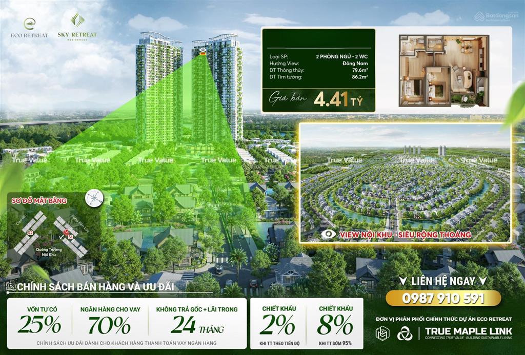 Sáng thứ dậy giữa thiên nhiên tại sky retreat, căn hộ 2 pn