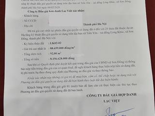 Chính chủ bán thửa đất đấu giá lk32 sát vành đai 4 (hoài đức)