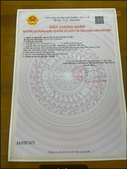 Chính chủ bán đất 2.586,5m² tại minh hòa, dầu tiếng, bình dương giá chỉ 2,2 triệu/m2.