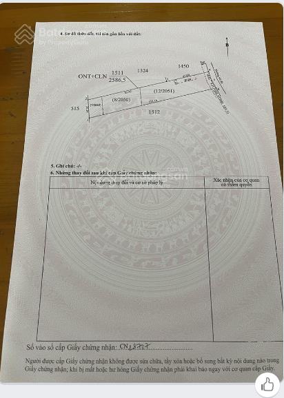 Chính chủ bán đất 2.586,5m² tại minh hòa, dầu tiếng, bình dương giá chỉ 2,2 triệu/m2.
