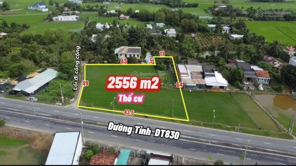 Bán gấp 2.556m² thổ cư  mt tỉnh lộ 830  giá chỉ 30 tỷ