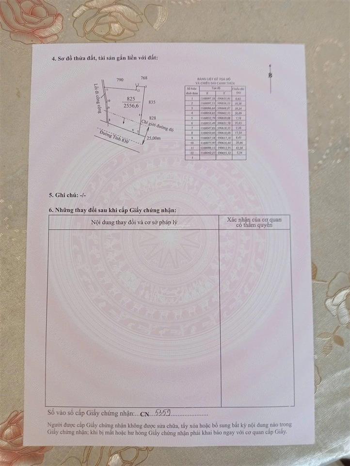 Bán gấp 2.556m2 mt tỉnh lộ 830 giá chỉ 28 tỷ