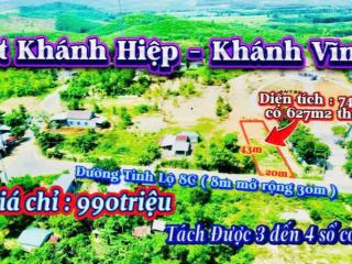 Đất nền bán tại xã khánh hiệp, huyện khánh vĩnh, khánh hòa, giá siêu hời 990 triệu, diện tích 743m2
