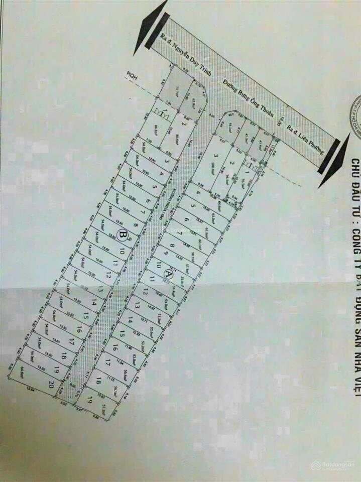 Bán lô đất đẹp chính chủ đường bưng ông thoàn p. phú hữu quận 9  dt 54m2  4 tỷ 600
