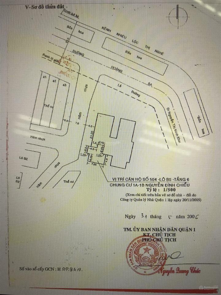 Chính chủ bán chung cư 1a 1b nguyễn đình chiểu sổ hồng