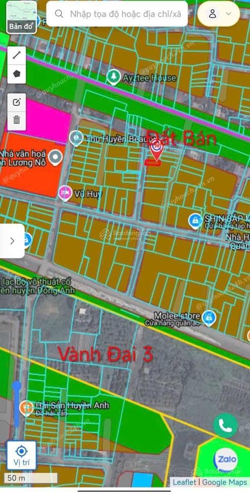 Cần bán 52m2 đất, 100m ra vành đai 3  gần vin bắc hồng. lương nỗ, phúc thịnh  diện tích 52m²