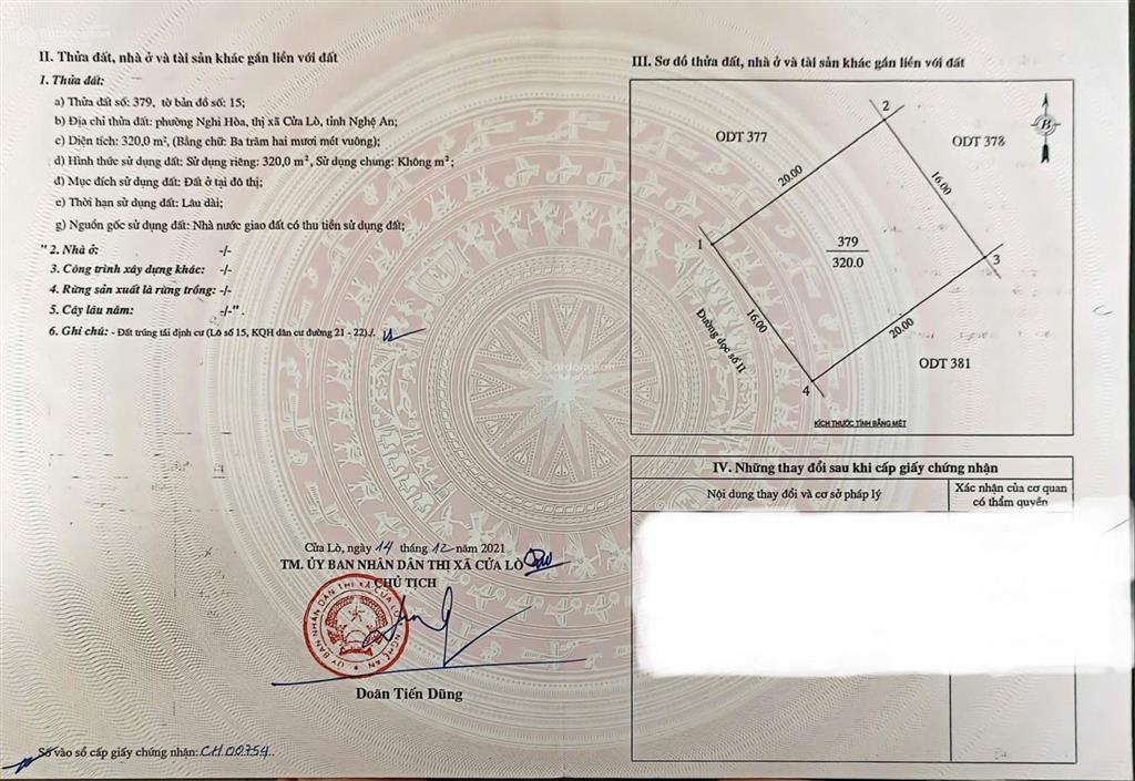 Đất đường dọc số 2 rộng 30m
đối diện cáp treo vinwoder cửa hội
cách biển chỉ 250m.diện tích 320m2