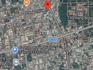 Bán đất mặt tiền  đoàn thị liên  phú lợi cách lê hồng phong vô 5 x 21 (thổ cư 60m) chỉ 5 tỷ 450