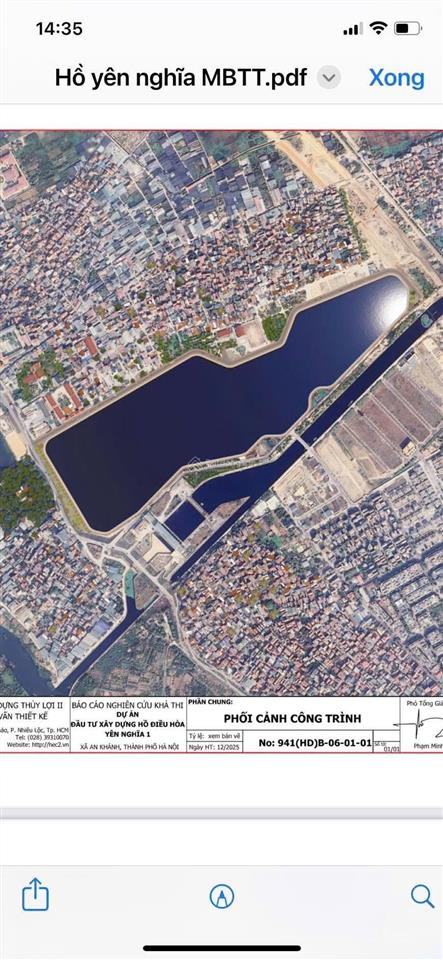 Bán lô đất tái định cư vành đai 4 la tinh 2 mặt thoáng nhìn sang vườn hoa.  0983 477 ***