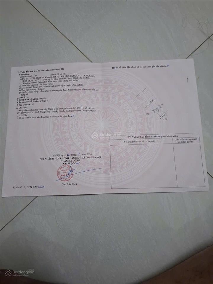 Bán nhanh lô đất dịch vụ dọc bún 2 la khê cạnh khu đô thị văn khê hà đông.  0983 477 ***