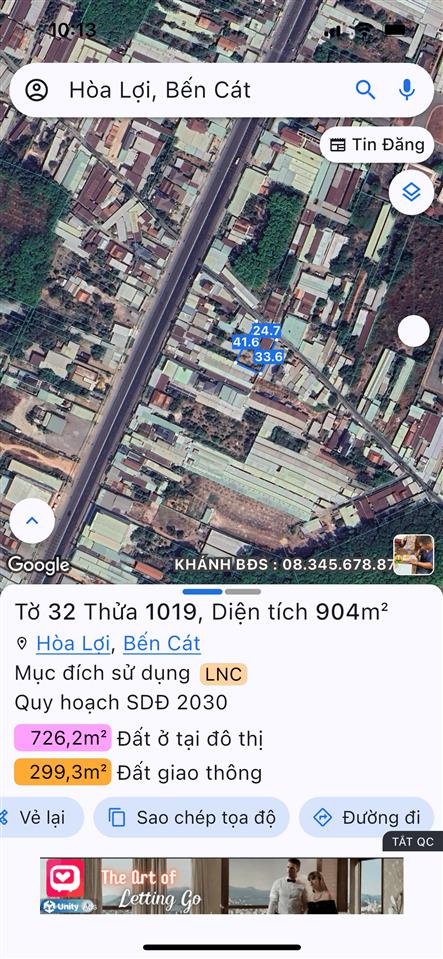 Bán đất hòa lợi  bến cát  bình dương