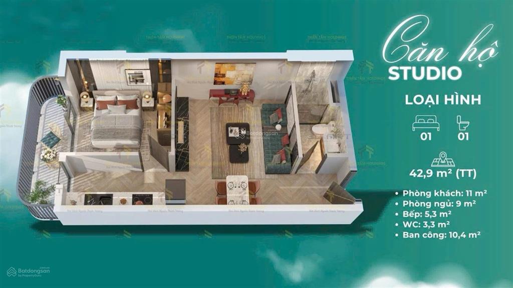 Bán căn 1 pn tầng 28 chỉ từ 620 triệu