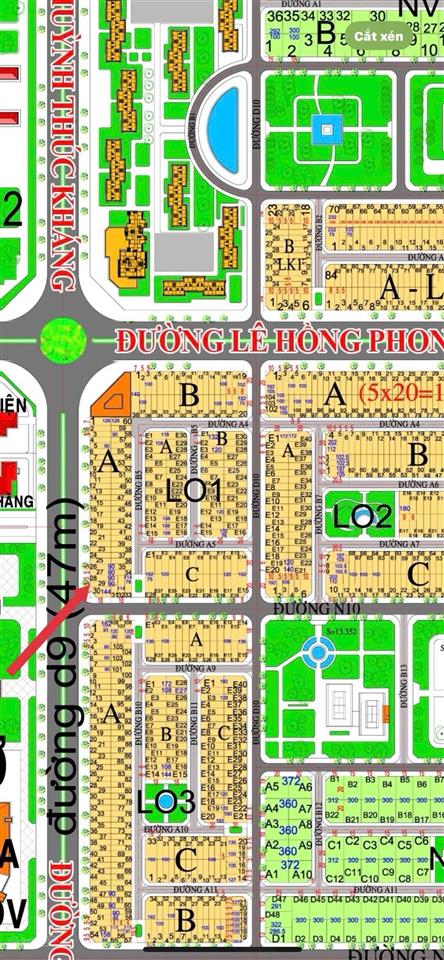 Cần bán lô đất đường huỳnh thúc kháng 47m dự án hud sổ hồng riêng có sẵn giá đầu tư cực tốt